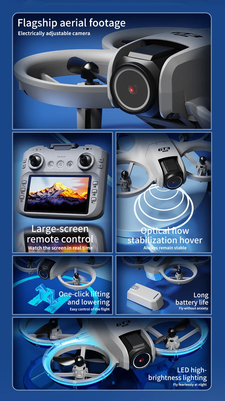 Gt3 Max Drone 4K Hd Aerial Photography Large Screen Optical Flow Positioning Brushless Intelligent Obstacle Avoidance
