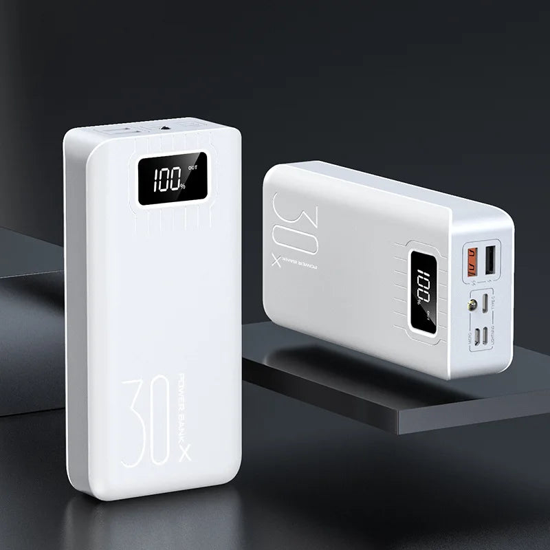 Power bank with a large capacity of 30000 mAh fast charging for mobile phones mobile power bank charging digital display
