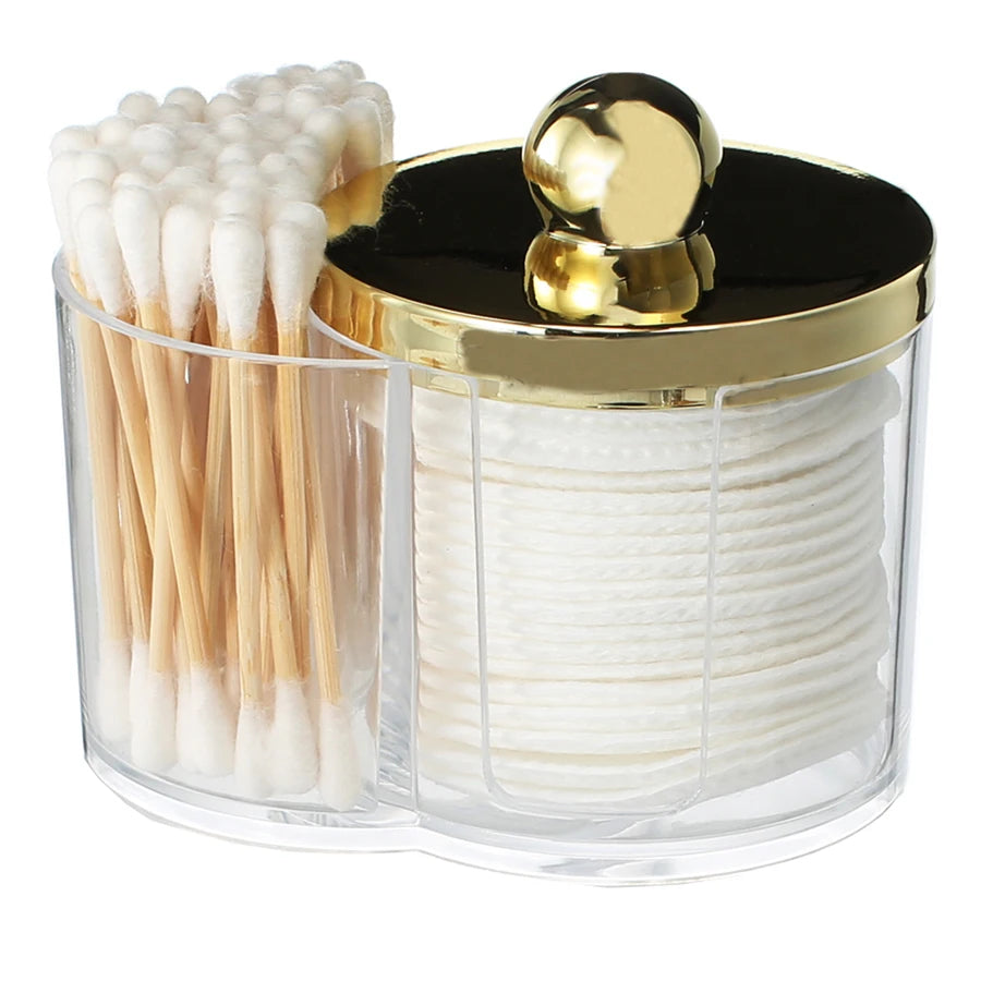 Bathroom Storage Container for Makeup Accessories Qtip Holder Clear Cotton Swab Cotton Balls Organizer Clear Vanity Organizer