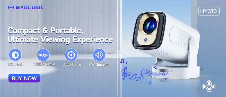 Magcubic Ultra Short Throw HY450 Projector with Auto Offset 8K 4K 1080P 900ANSI BT5.4 Electronic Focus WiFi6 AllwinnerH716 Voice