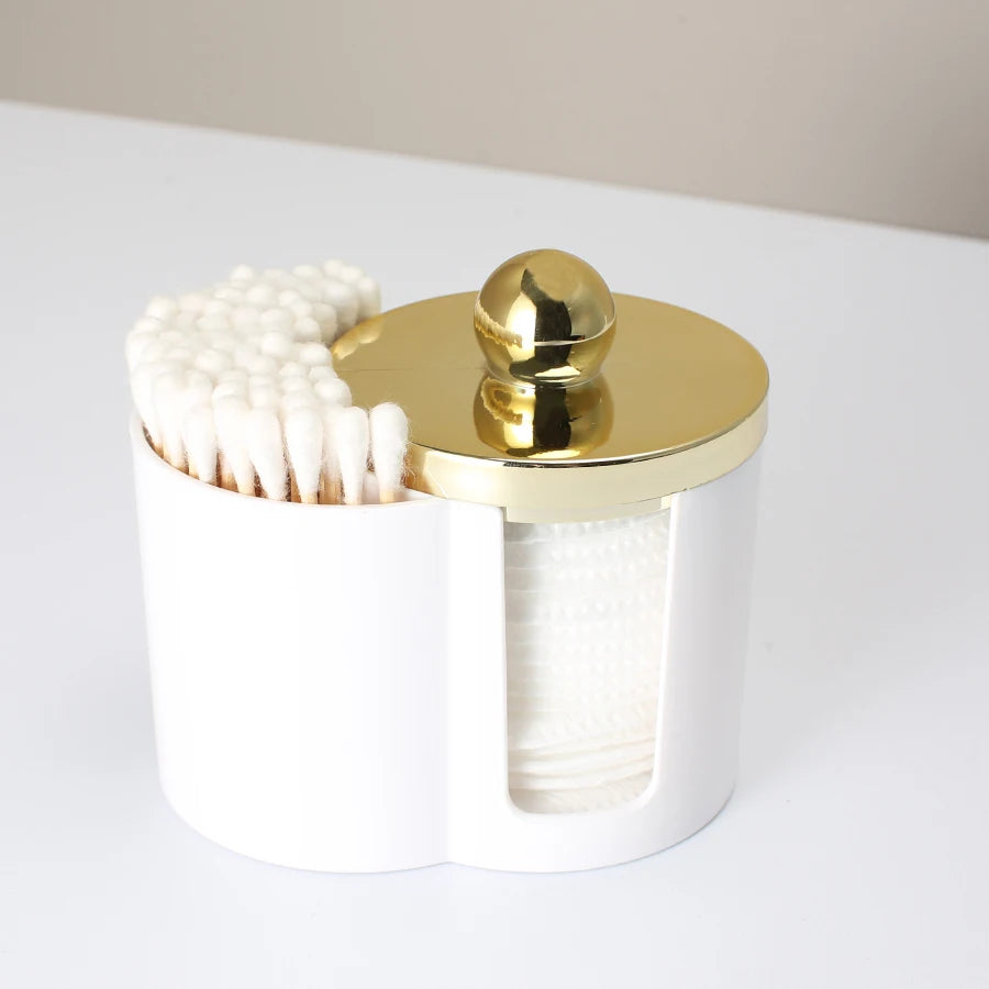 Bathroom Storage Container for Makeup Accessories Qtip Holder Clear Cotton Swab Cotton Balls Organizer Clear Vanity Organizer