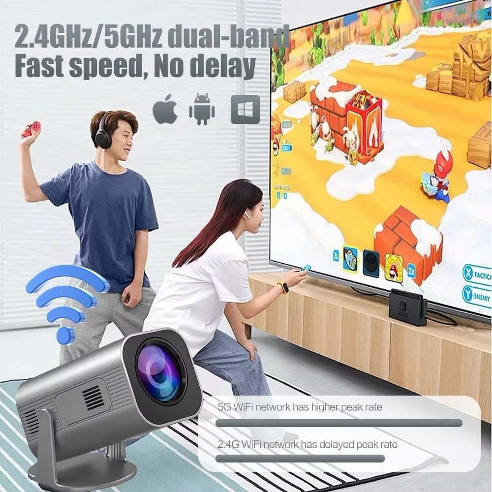 Projector 4K Android11.0 350 ANSI Native 1080P Wifi6 BT5.0  Home Cinema Outdoor Portable Projector