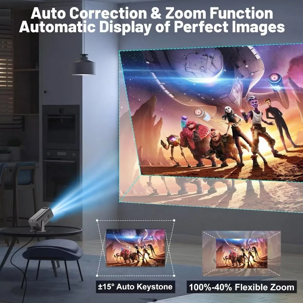 Projector 4K Android11.0 350 ANSI Native 1080P Wifi6 BT5.0  Home Cinema Outdoor Portable Projector