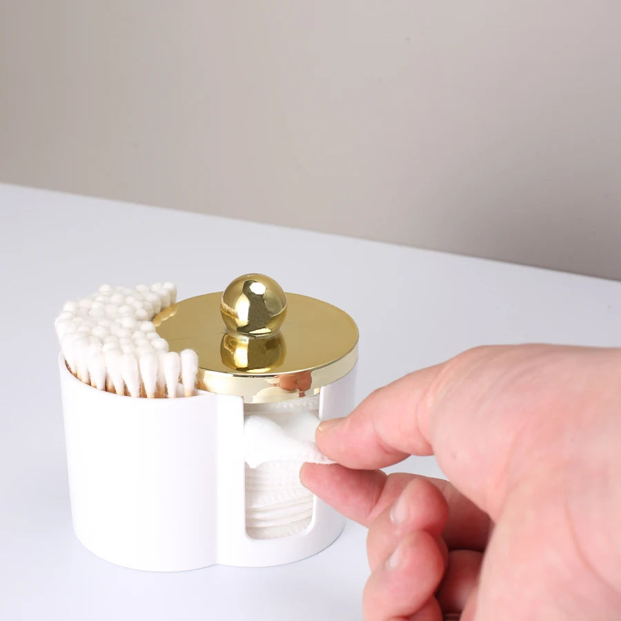Bathroom Storage Container for Makeup Accessories Qtip Holder Clear Cotton Swab Cotton Balls Organizer Clear Vanity Organizer