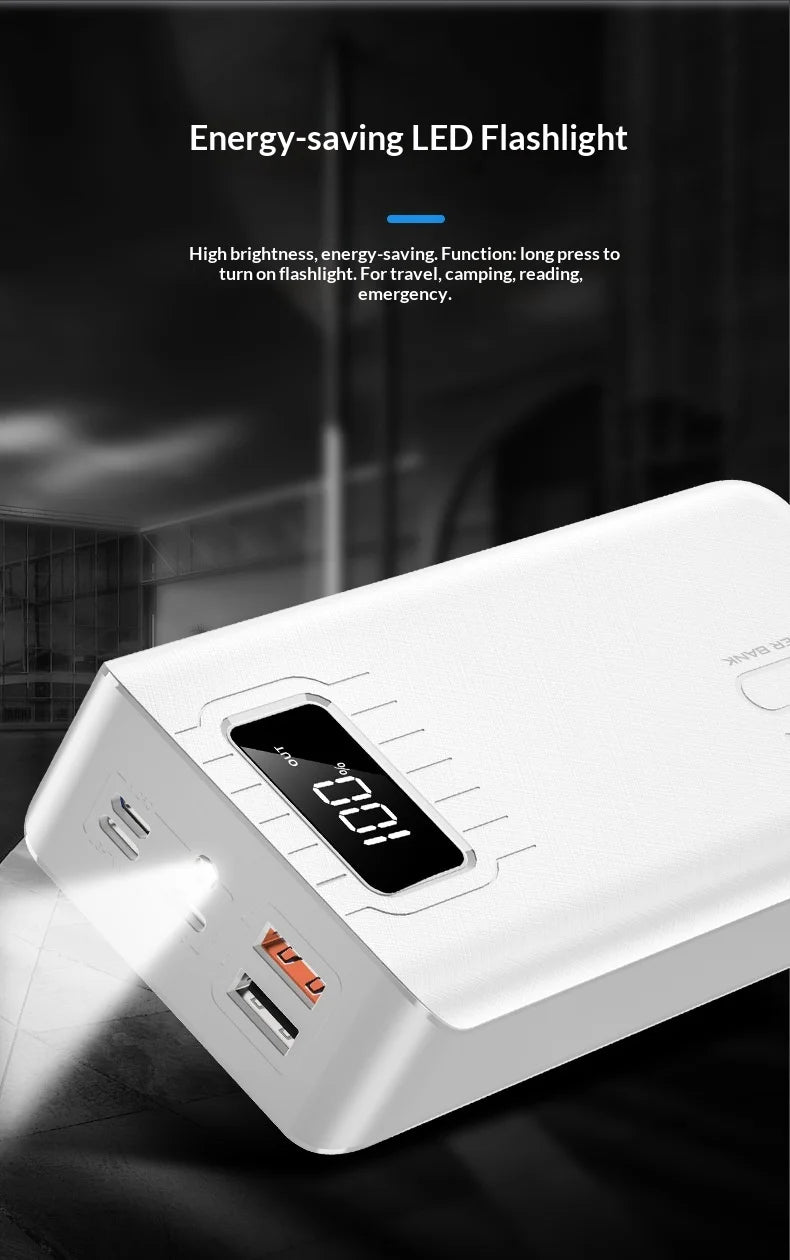 Power bank with a large capacity of 30000 mAh fast charging for mobile phones mobile power bank charging digital display