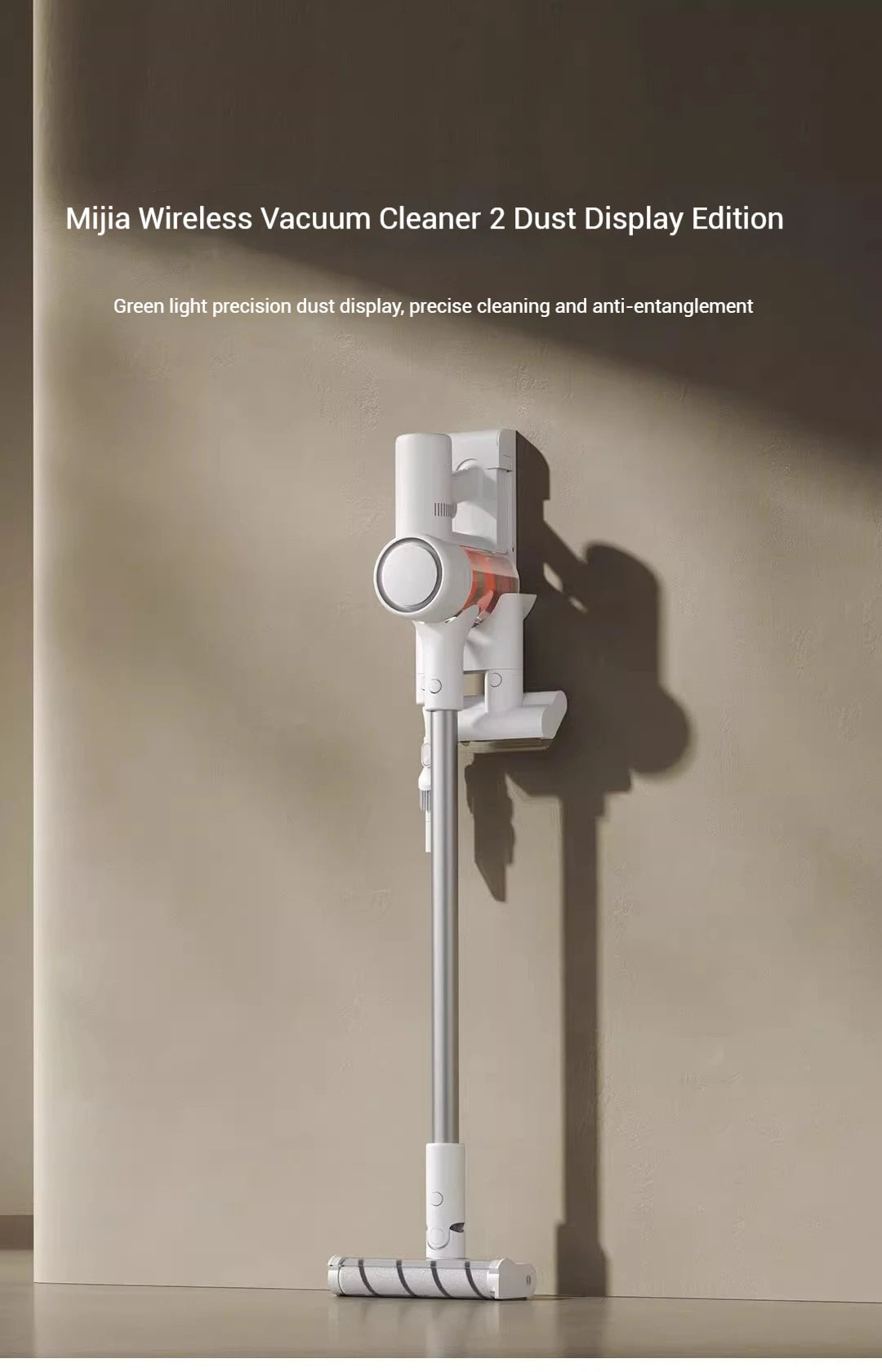 XIAOMI MIJIA Wireless Vacuum Cleaners 2 Dust Display Edition,24kPa Suction,Maximum battery life 60 min,Cordless handheld Vacuum