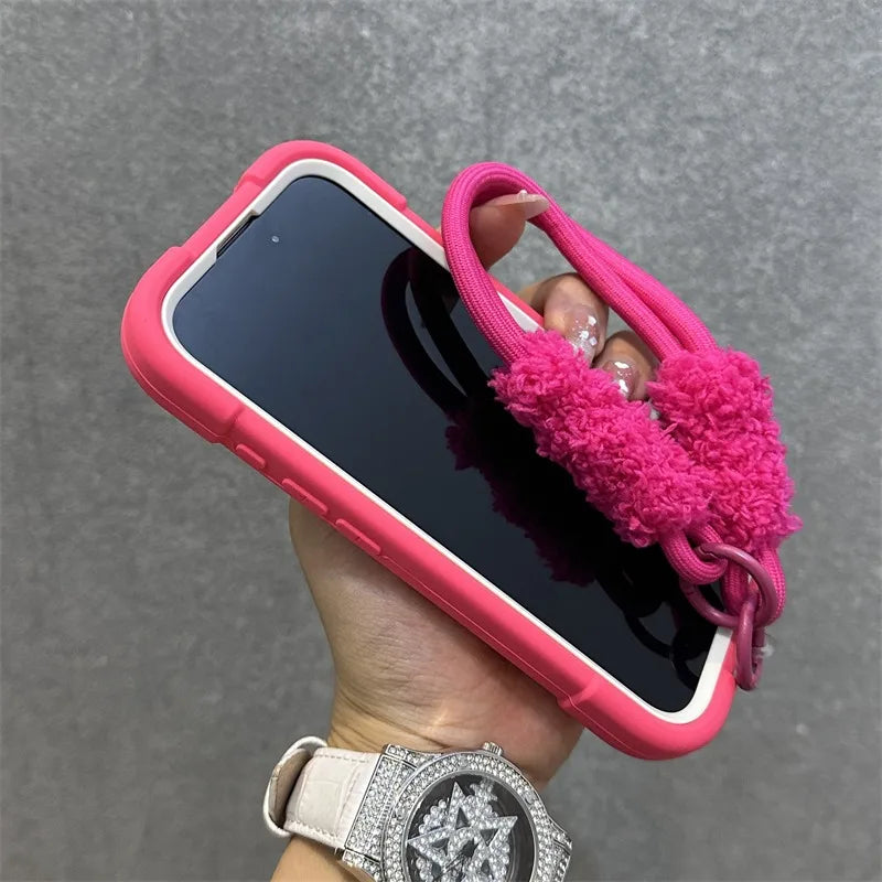 Luxury Heavy Duty Ring Holder Lanyard Case for iPhone 17 ProMax 16e PC TPU Armor Cover for iPhone 11 12 13 14 15 16 Pro Max Plus